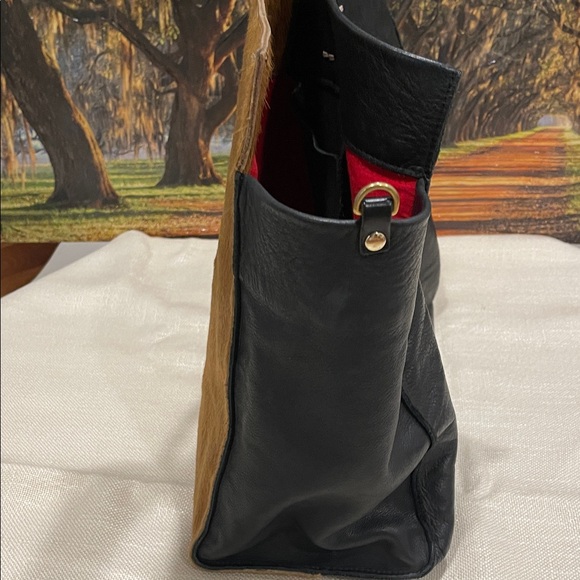 Clare V. Simple Tote With Calf Hair tan/black leather - Picture 4 of 16